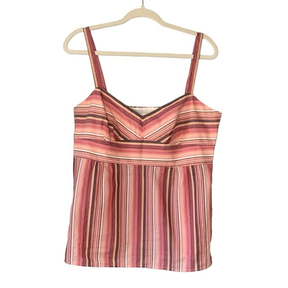 Loft cotton multi striped tank top blouse. Size 10 - Picture 1 of 9